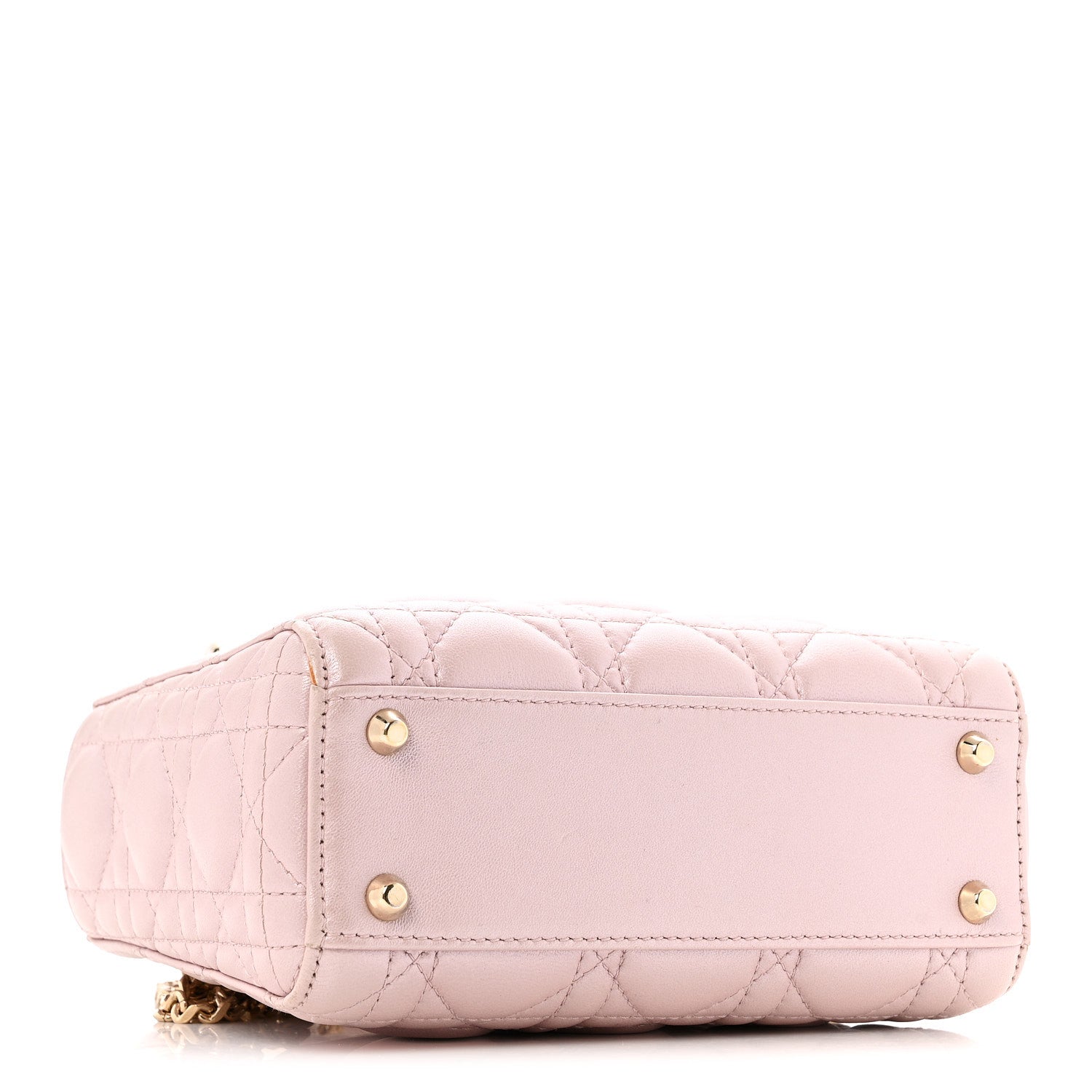 Metallic Lambskin Cannage Mini Lady D1OR Lotus