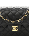 Caviar Quilted Small Double Flap Black