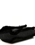 Shearling Quilted Medium Single Flap Black