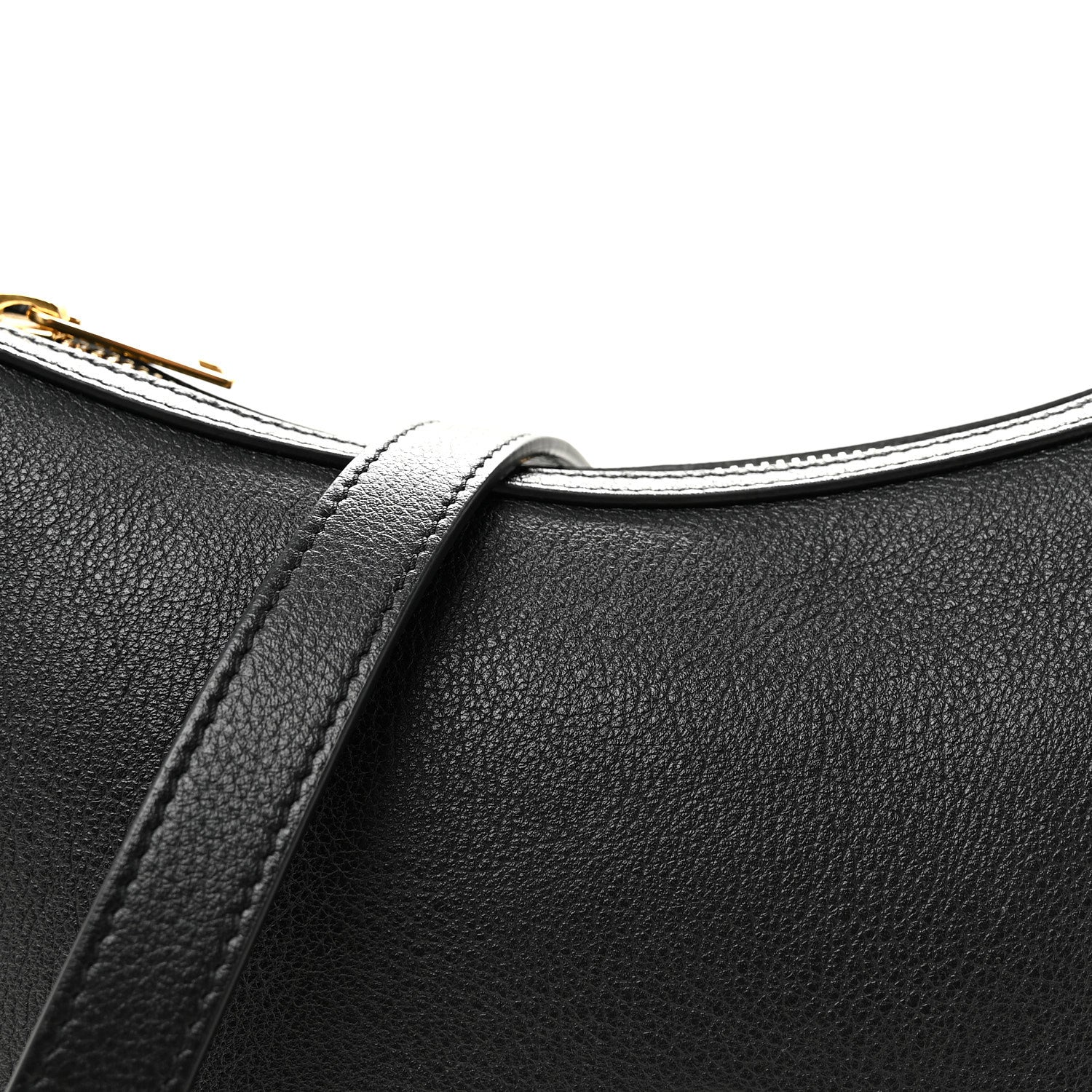 Supple Calfskin Cuir Triomphe Small Heloise Shoulder Bag Black