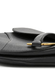 Grained Calfskin Saddle Bag Black
