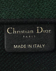 Canvas Embroidered Large Checkered Book Tote Black Green
