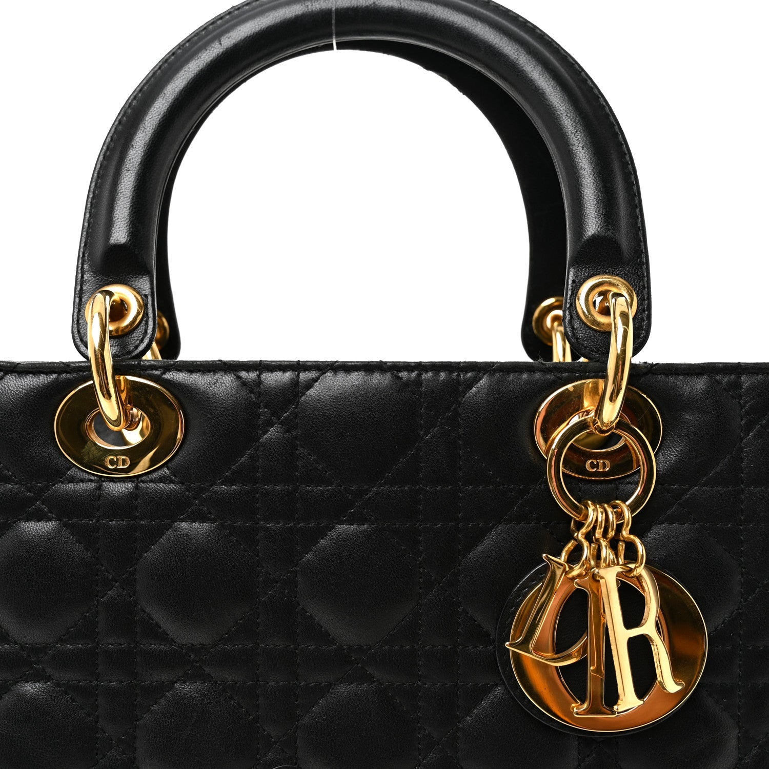 Lambskin Cannage Large Lady D1OR Black