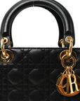 Lambskin Cannage Large Lady D1OR Black