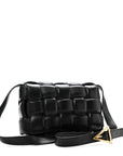 Nappa Maxi Intreccio Padded Cassette Crossbody Bag Black