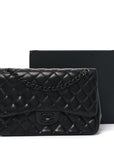 Lambskin Quilted Jumbo Double Flap So Black