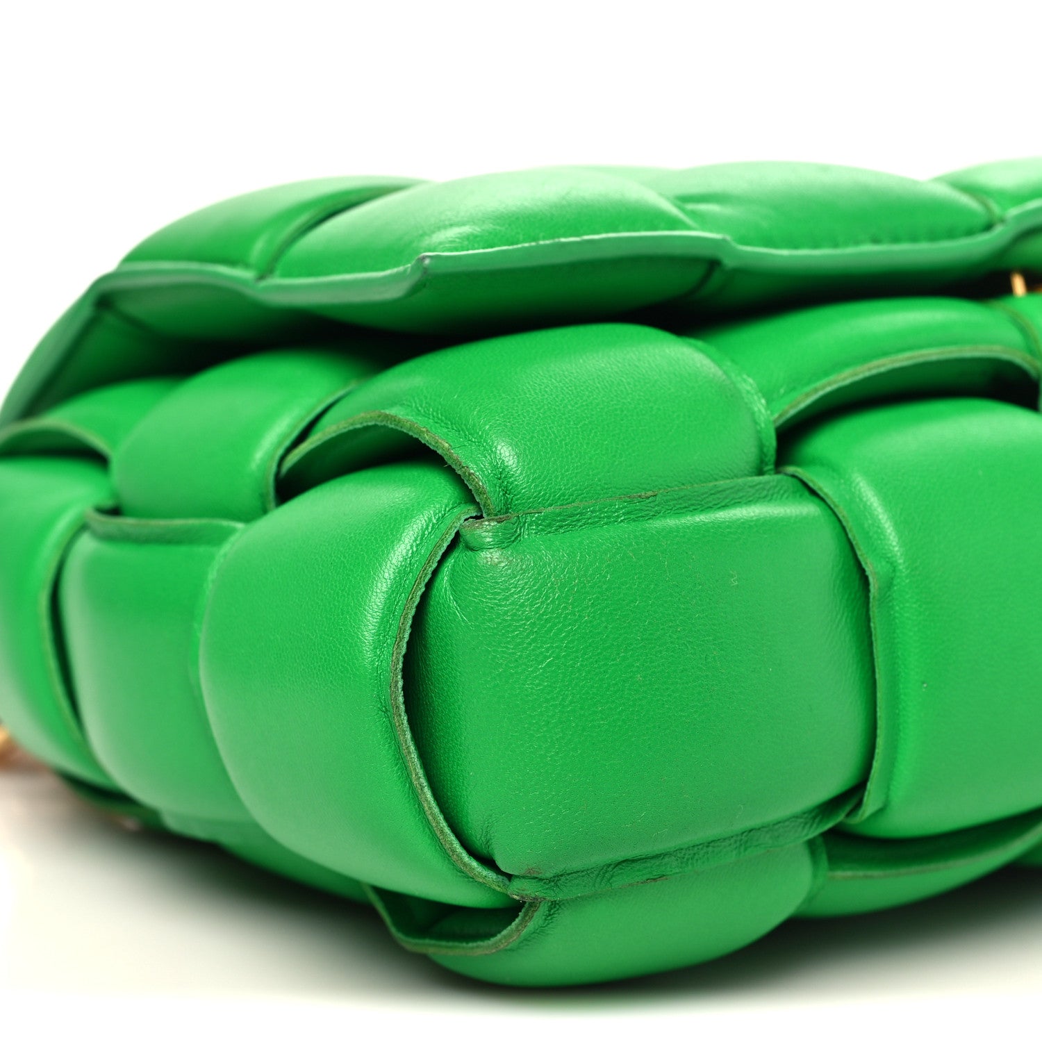 Lambskin Maxi Intreccio Padded Chain Cassette Crossbody Bag Racing Green