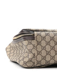 GG Supreme Monogram Medium Double Handle Briefcase Dark Brown