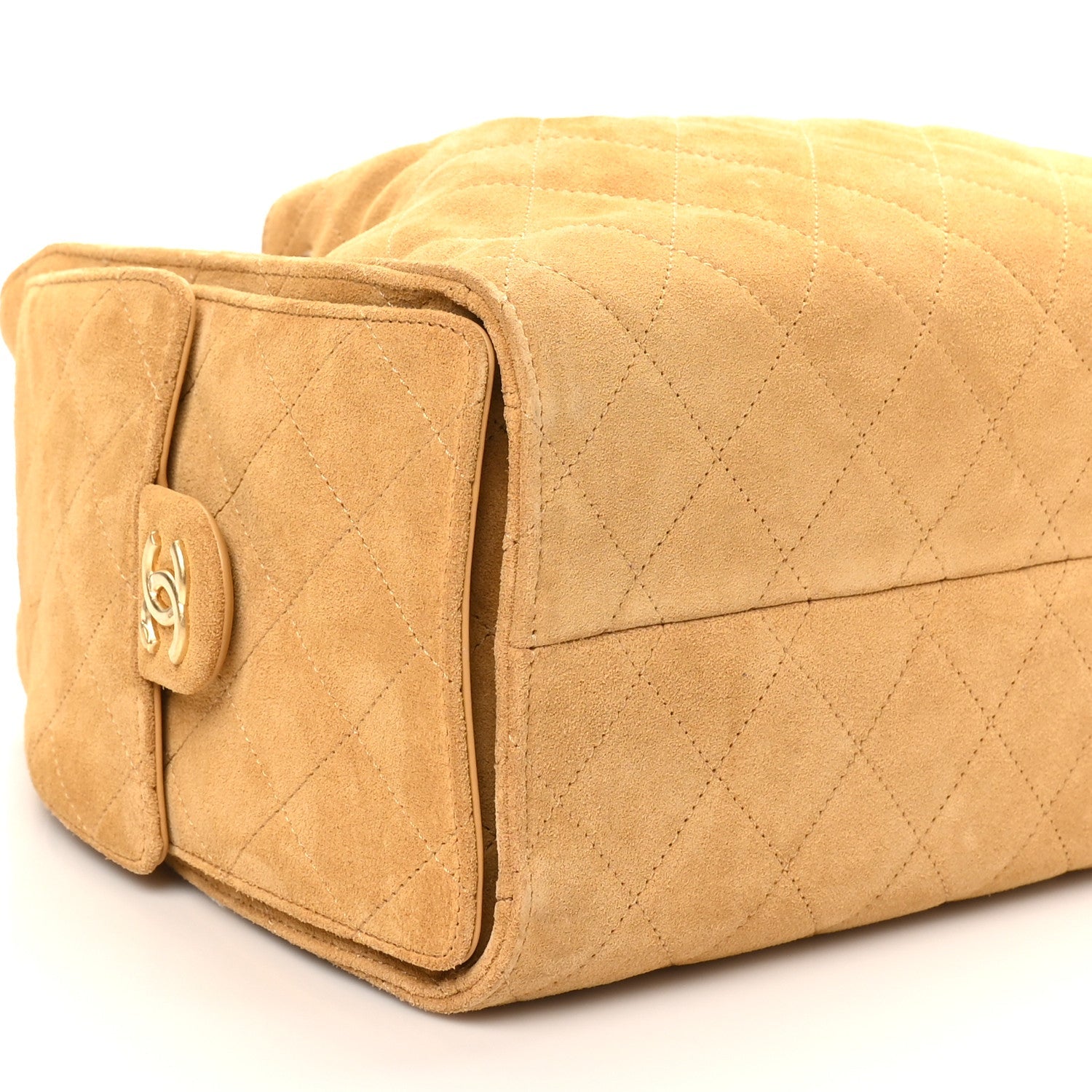 Suede Quilted Small CHNL 25 Handbag Beige