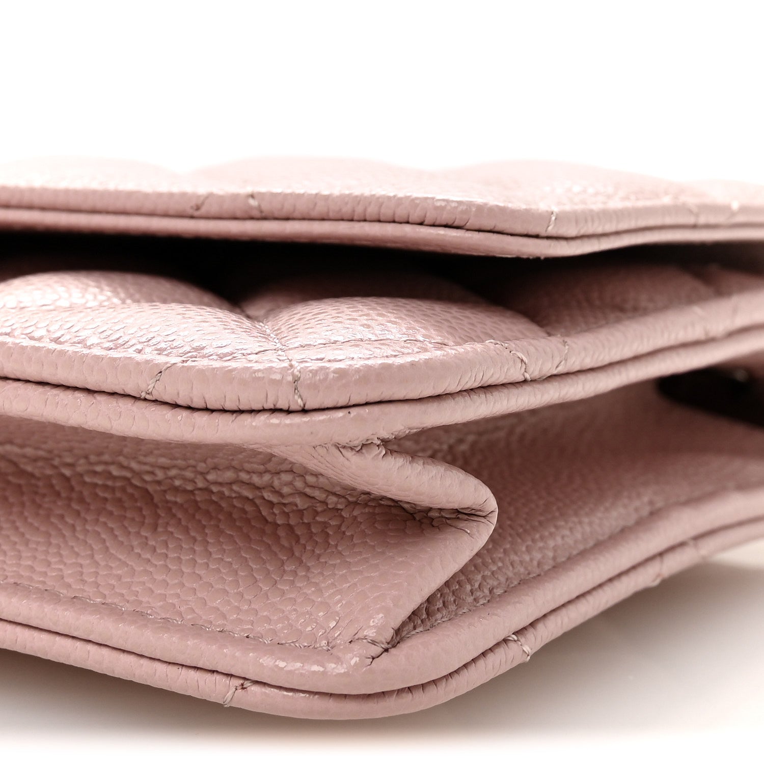 Caviar Quilted Wallet on Chain WOC Light Pink