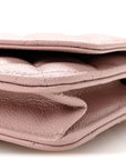 Caviar Quilted Wallet on Chain WOC Light Pink
