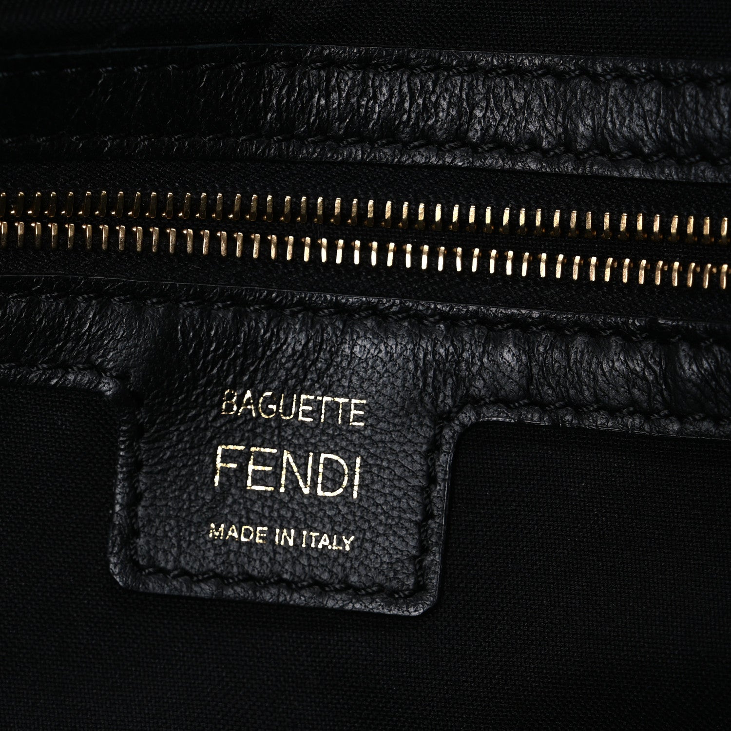 Nappa FF 1974 Embossed Baguette Black