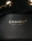 Washed Denim Quilted Mini CHNL 25 Handbag Black