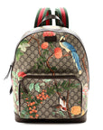 GG Supreme Monogram Tian Web Small Day Backpack Beige Multicolor New Acero