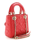 Calfskin Cannage D1ORamour Mini Lady D1OR Bag Bright Red