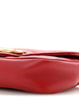 Calfskin Matelasse Super Mini GG Marmont Shoulder Bag Hibiscus Red