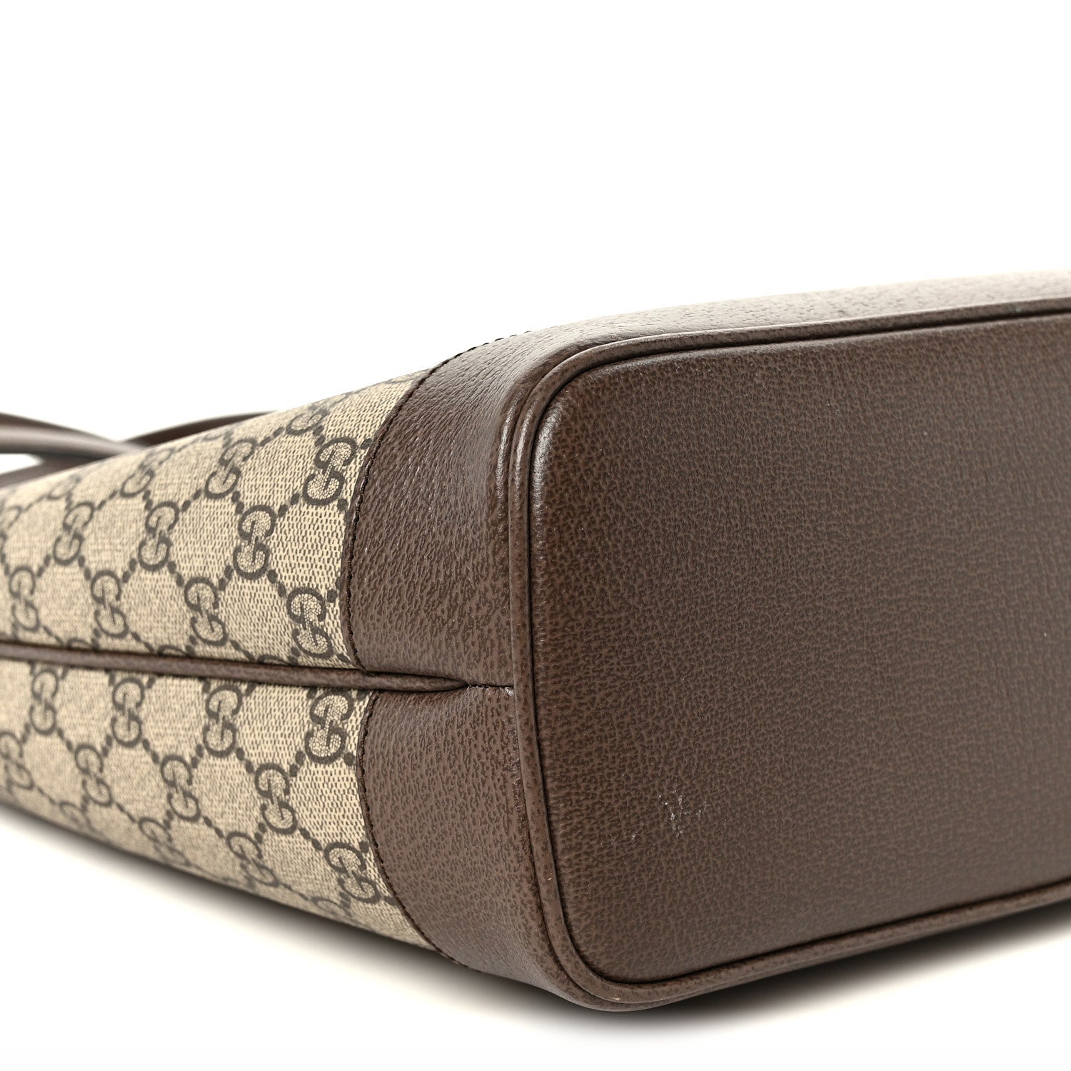 GG Supreme Monogram Textured Calfskin Web Small Ophidia Shoulder Tote Bag Beige Ebony New Acero