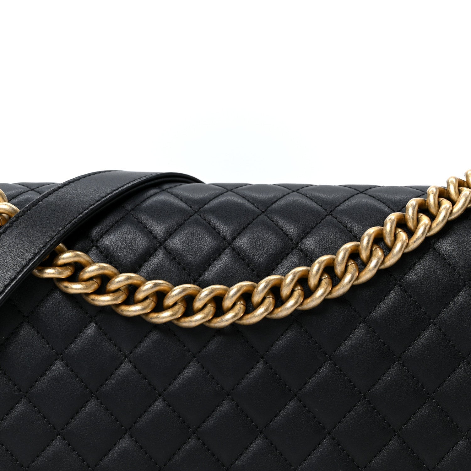 Calfskin Quilted New Medium Boy Flap Black