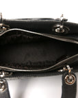 Metallic Calfskin Cannage Stitched Small East West Lady D1OR Bronze