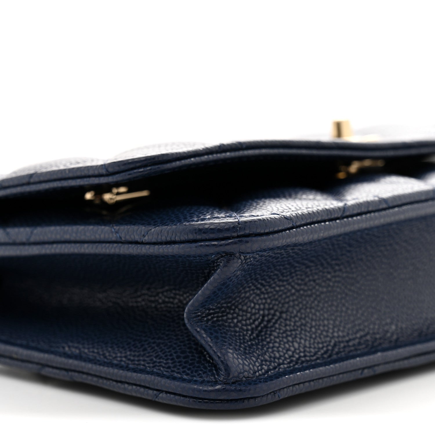 Caviar Quilted CC Turnlock Wallet On Chain WOC Navy Blue