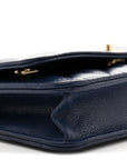 Caviar Quilted CC Turnlock Wallet On Chain WOC Navy Blue
