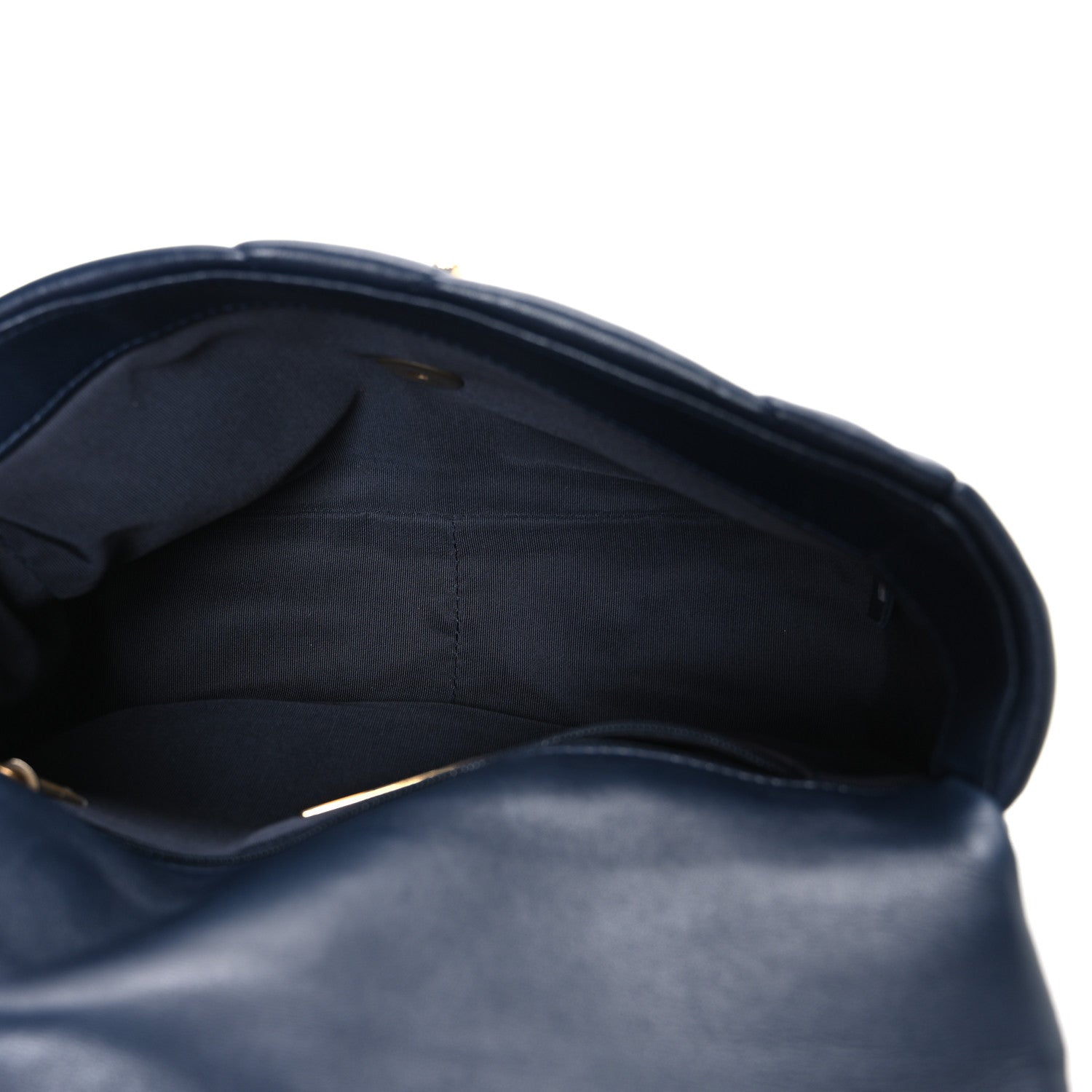 Lambskin Quilted Medium CHNL 19 Flap Navy Blue