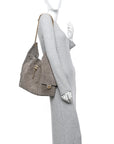 Suede Quilted Medium CHNL 25 Handbag Dark Grey