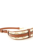 Canvas Calfskin Mini Ava Triomphe Shoulder Bag White