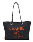 Denim Small Deauville Tote Blue Orange
