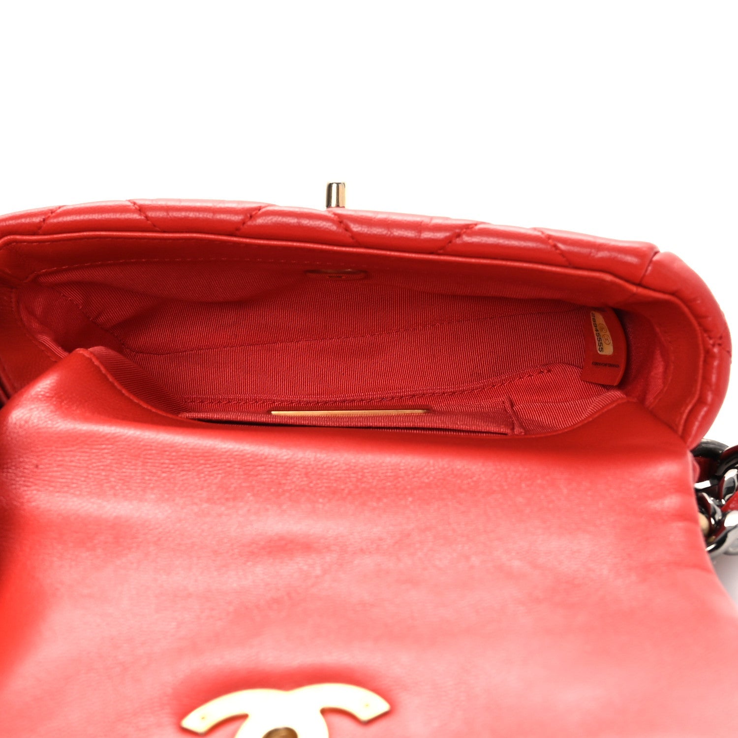 Lambskin Quilted CHNL 19 Waist Bag Red