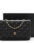 Caviar Quilted Wallet on Chain WOC Black