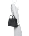 Grained Calfskin Small Sac De Jour Black
