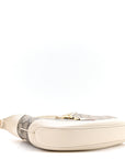 GG Supreme Monogram Azalea Calfskin Web Small Jackie 1961 Hobo Beige Ebony Mystic White