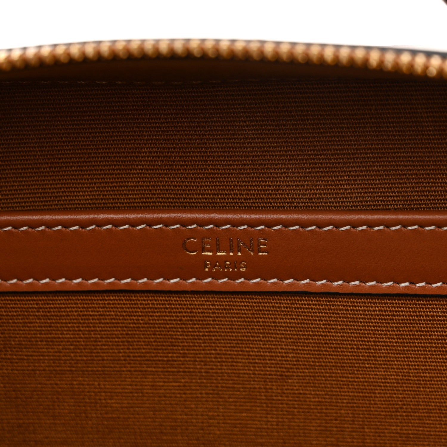 Triomphe Canvas Top Handle Messenger Box Tan