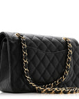 Caviar Quilted Small Double Flap Black