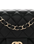 Lambskin Quilted Mini Rectangular Flap Black