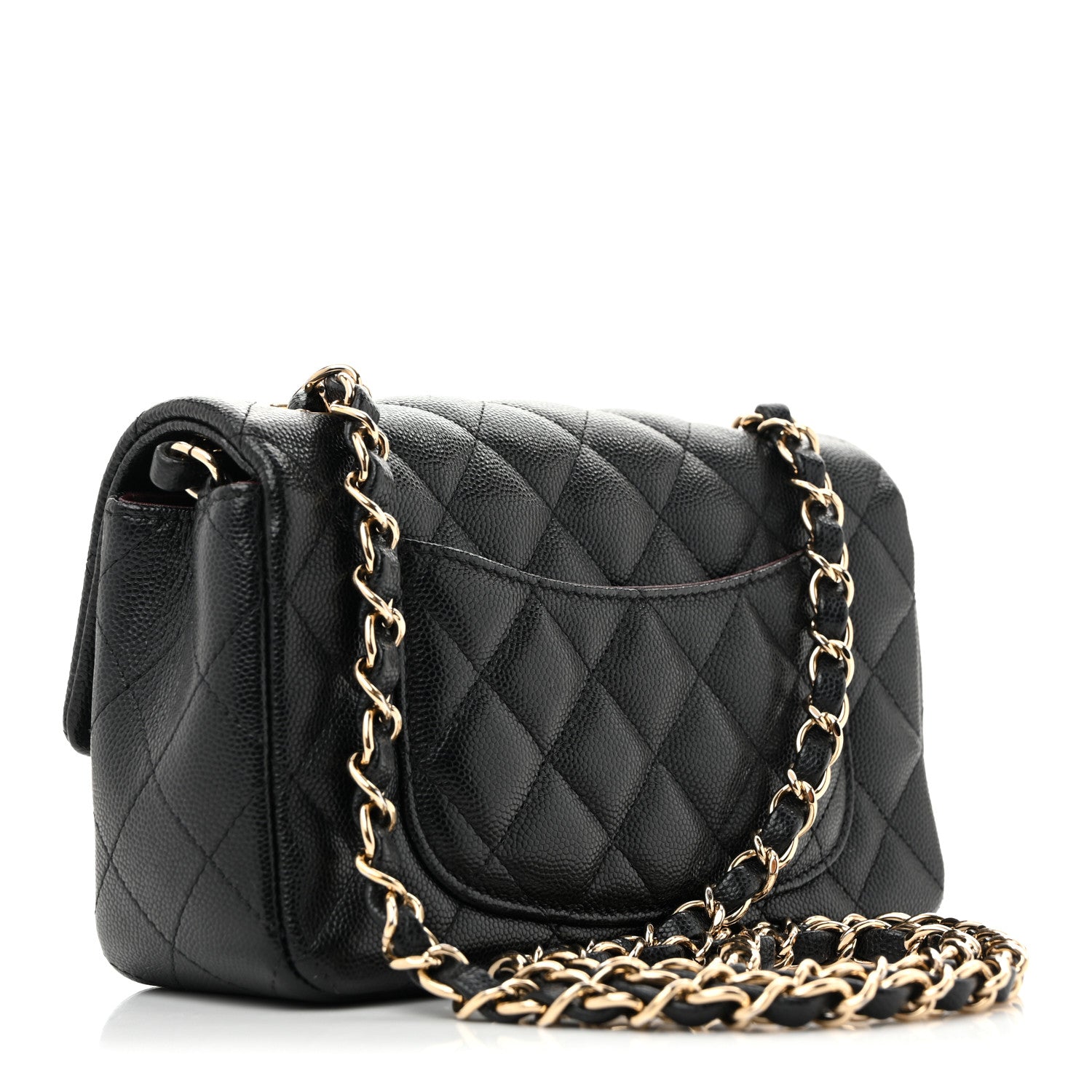 Caviar Quilted Mini Rectangular Flap Black