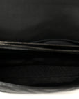 Sheepskin Matelasse Chevron Monogram Large College Satchel Black