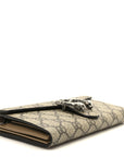 GG Supreme Monogram Dionysus Chain Clutch Wallet Beige Taupe
