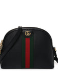 Calfskin GG Web Small Ophidia Dome Shoulder Bag Black