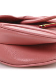Goatskin Micro Saddle Bag With Strap Coral Powder