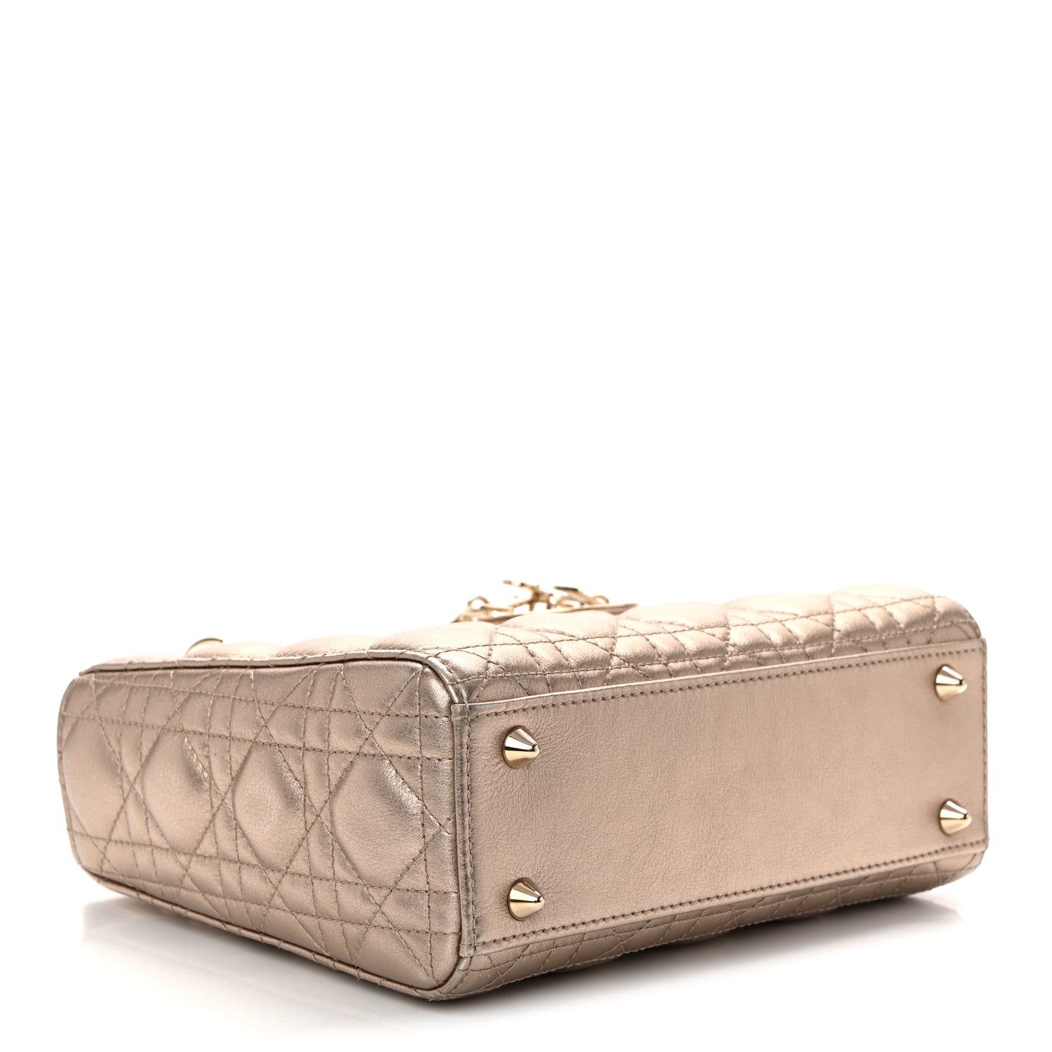 Metallic Lambskin Cannage Small My ABCD1OR Lady D1OR Gold