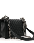 Calfskin Quilted Medium Boy Flap Black