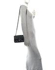 Lambskin Quilted Mini Rectangular Flap Black