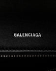Shiny Calfskin Monochrome Crocodile Embossed Small Hourglass Top Handle Bag Black