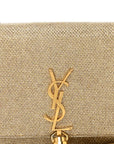 Metallic Canvas Woven Small Classic Monogram Kate Tassel Chain Wallet Gold
