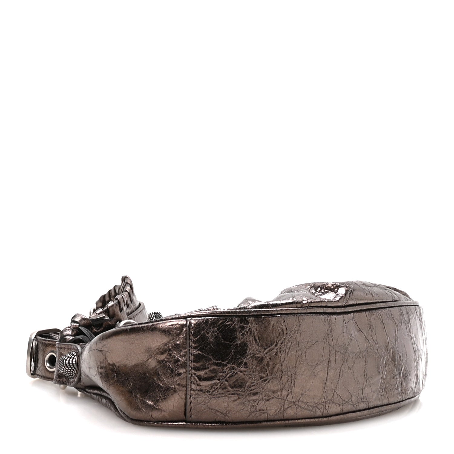 Metallic Agneau Arena Le Cagole Shoulder Bag XS Dark Bronze