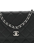 Caviar Quilted CC Turnlock Wallet On Chain WOC Black