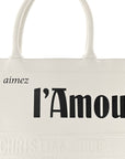Calfskin Large Surrealism Book Tote Ivory