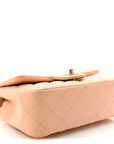 Lambskin Quilted Mini Rectangular Flap Beige